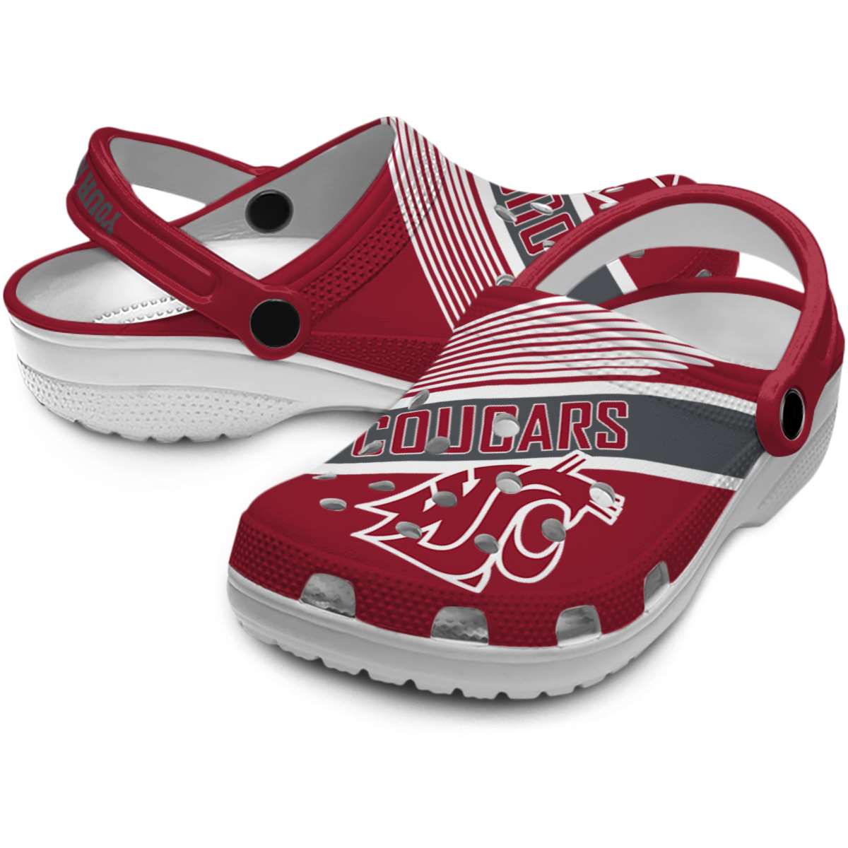 Merchidea Washington State Cougars NCAA Sport Crocs Crocband Clogs Shoes Comfortable For Men Women and Kids