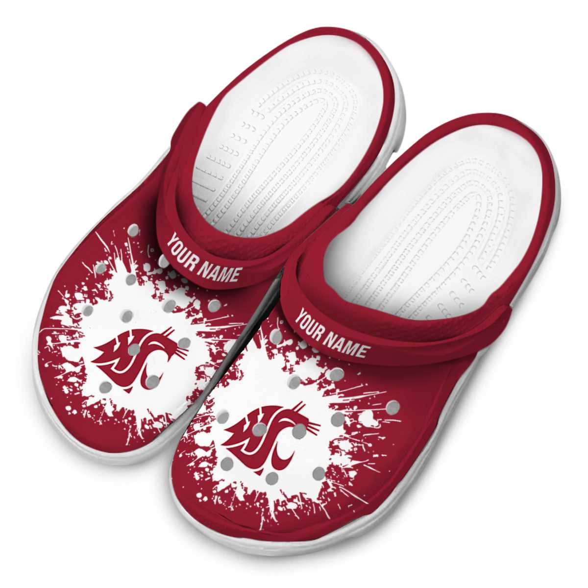 Merchidea Washington State Cougars NCAA Sport Crocs Crocband Clogs Shoes Comfortable For Men Women and Kids