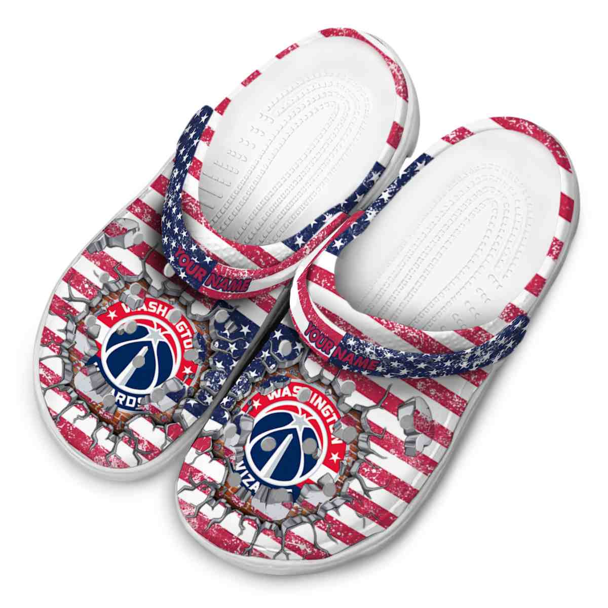 Merchidea Washington Wizards NBA Sport Crocs Crocband Clogs Shoes Comfortable For Men Women and Kids
