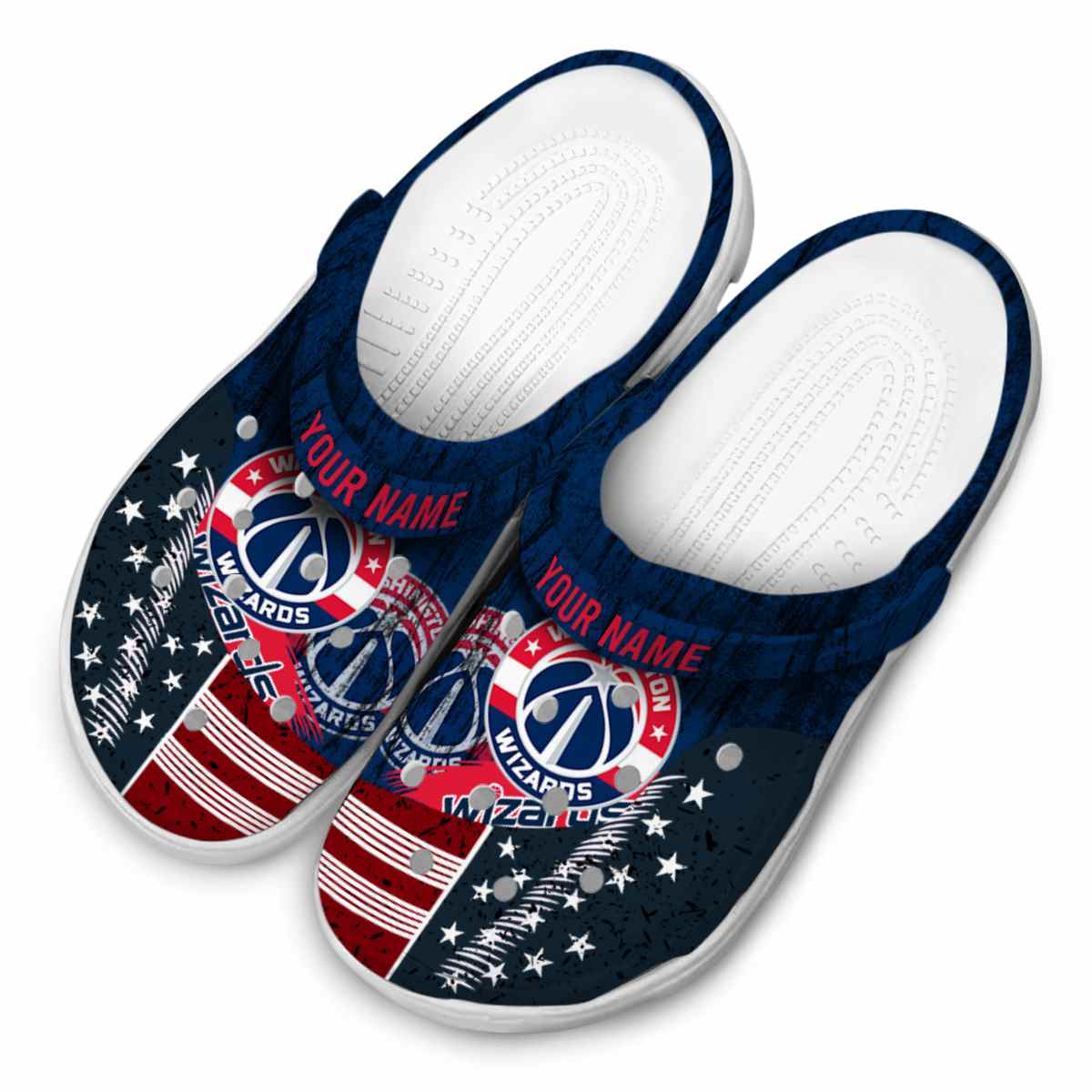 Merchidea Washington Wizards NBA Sport Crocs Crocband Clogs Shoes Comfortable For Men Women and Kids