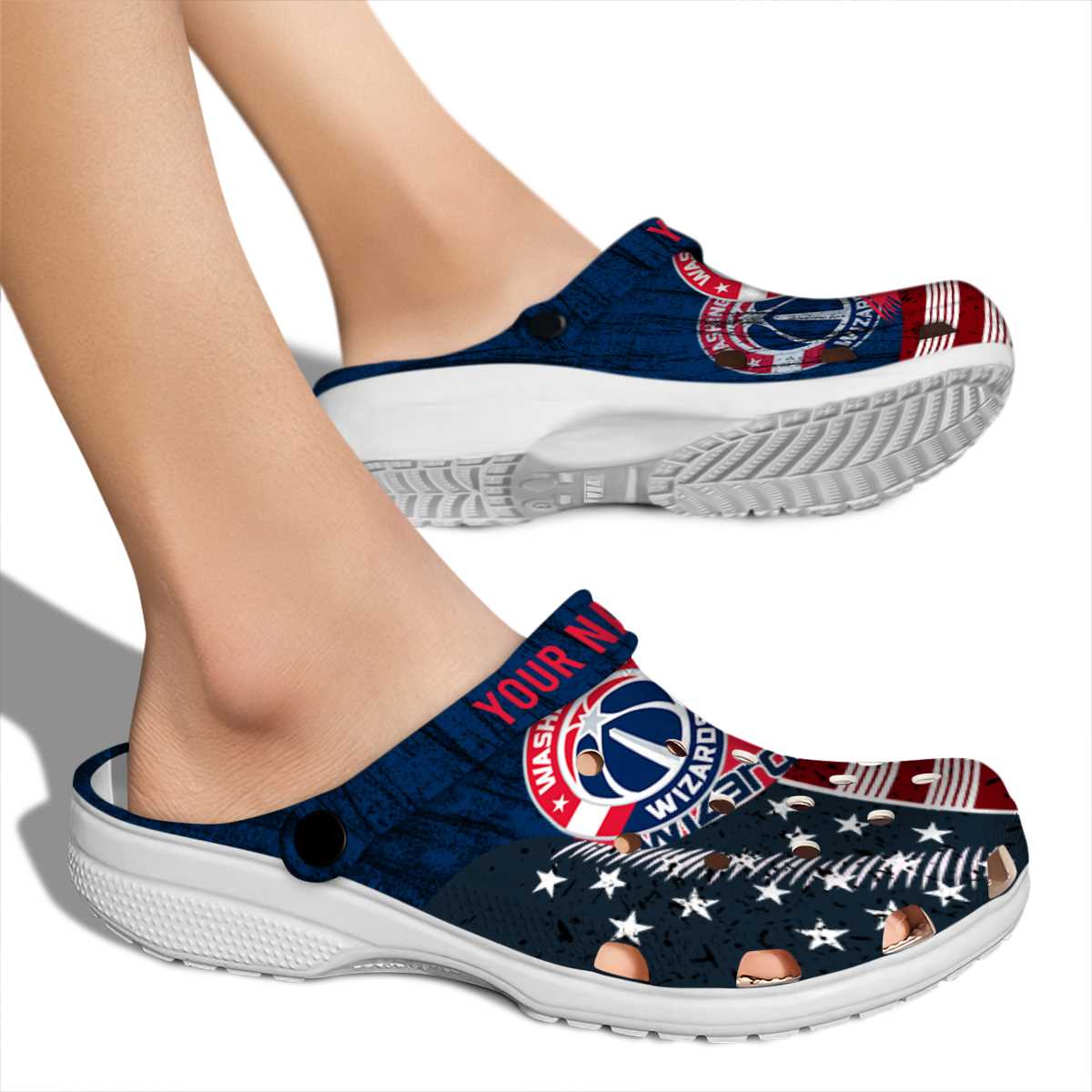 Merchidea Washington Wizards NBA Sport Crocs Crocband Clogs Shoes Comfortable For Men Women and Kids