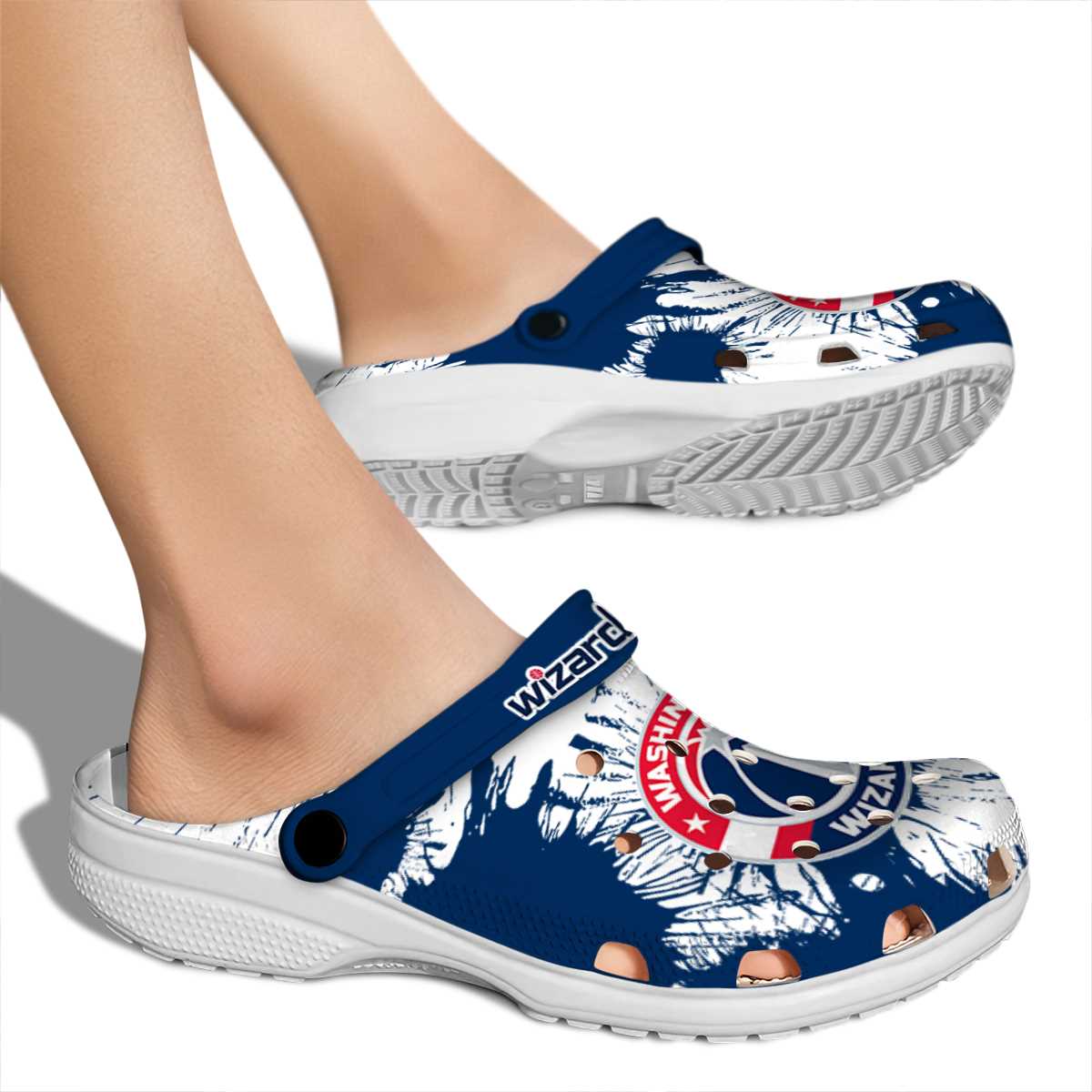 Merchidea Washington Wizards NBA Sport Crocs Crocband Clogs Shoes Comfortable For Men Women and Kids