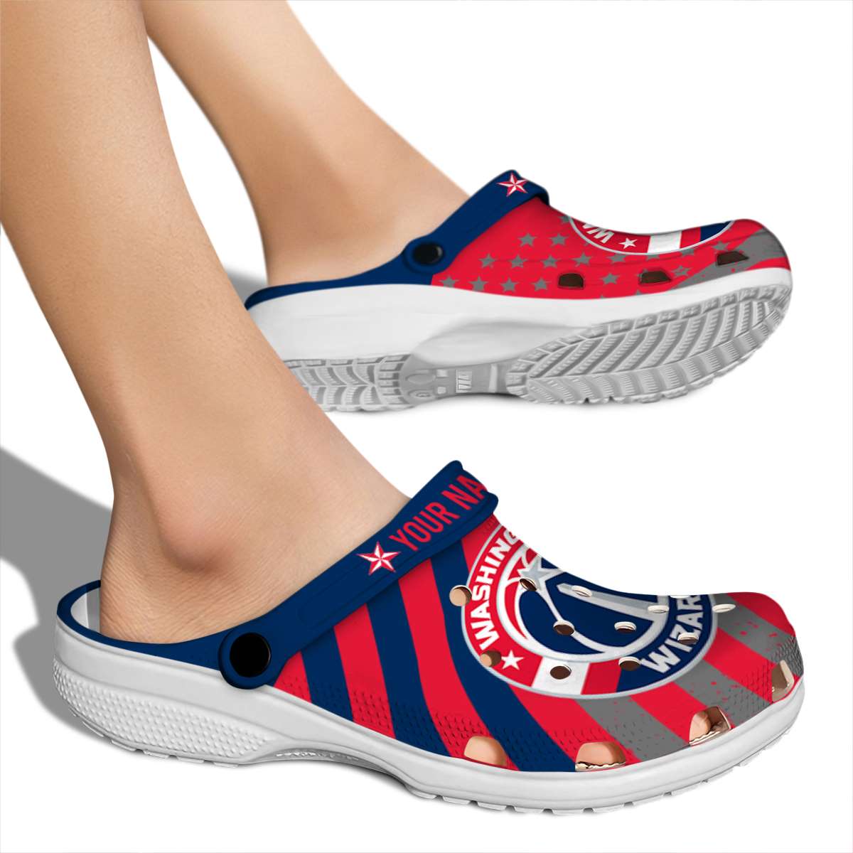 Merchidea Washington Wizards NBA Sport Crocs Crocband Clogs Shoes Comfortable For Men Women and Kids