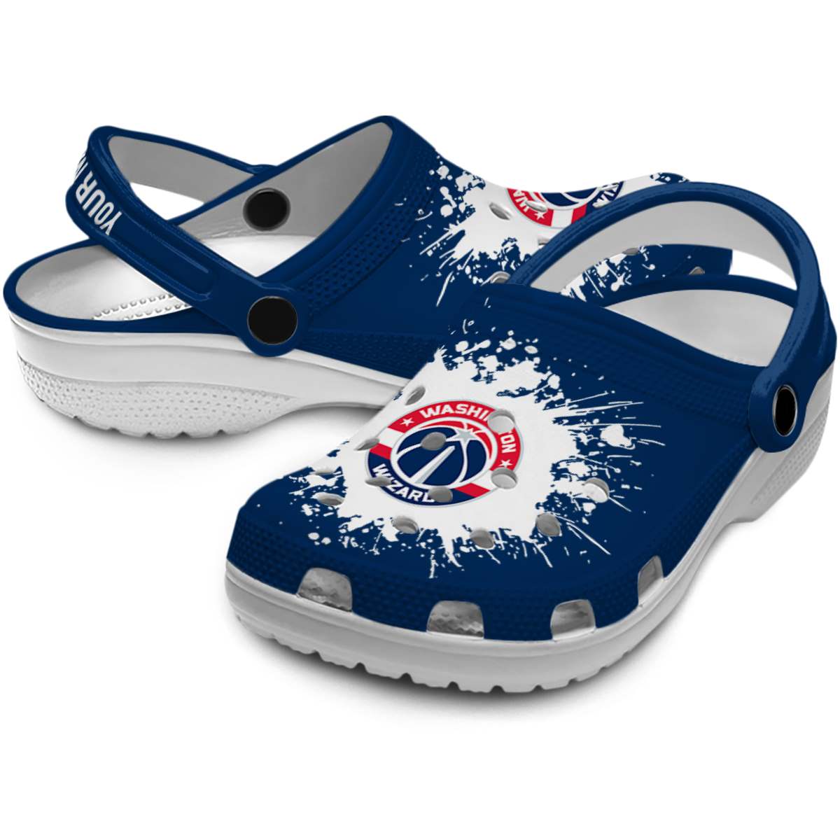 Merchidea Washington Wizards NBA Sport Crocs Crocband Clogs Shoes Comfortable For Men Women and Kids