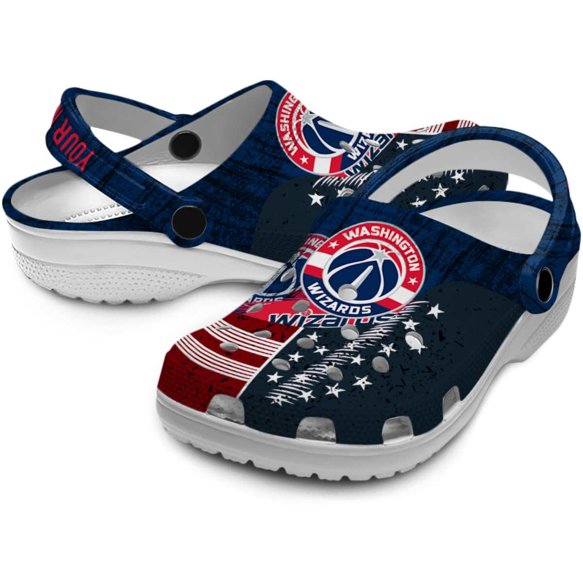 Merchidea Washington Wizards NBA Sport Crocs Crocband Clogs Shoes Comfortable For Men Women and Kids