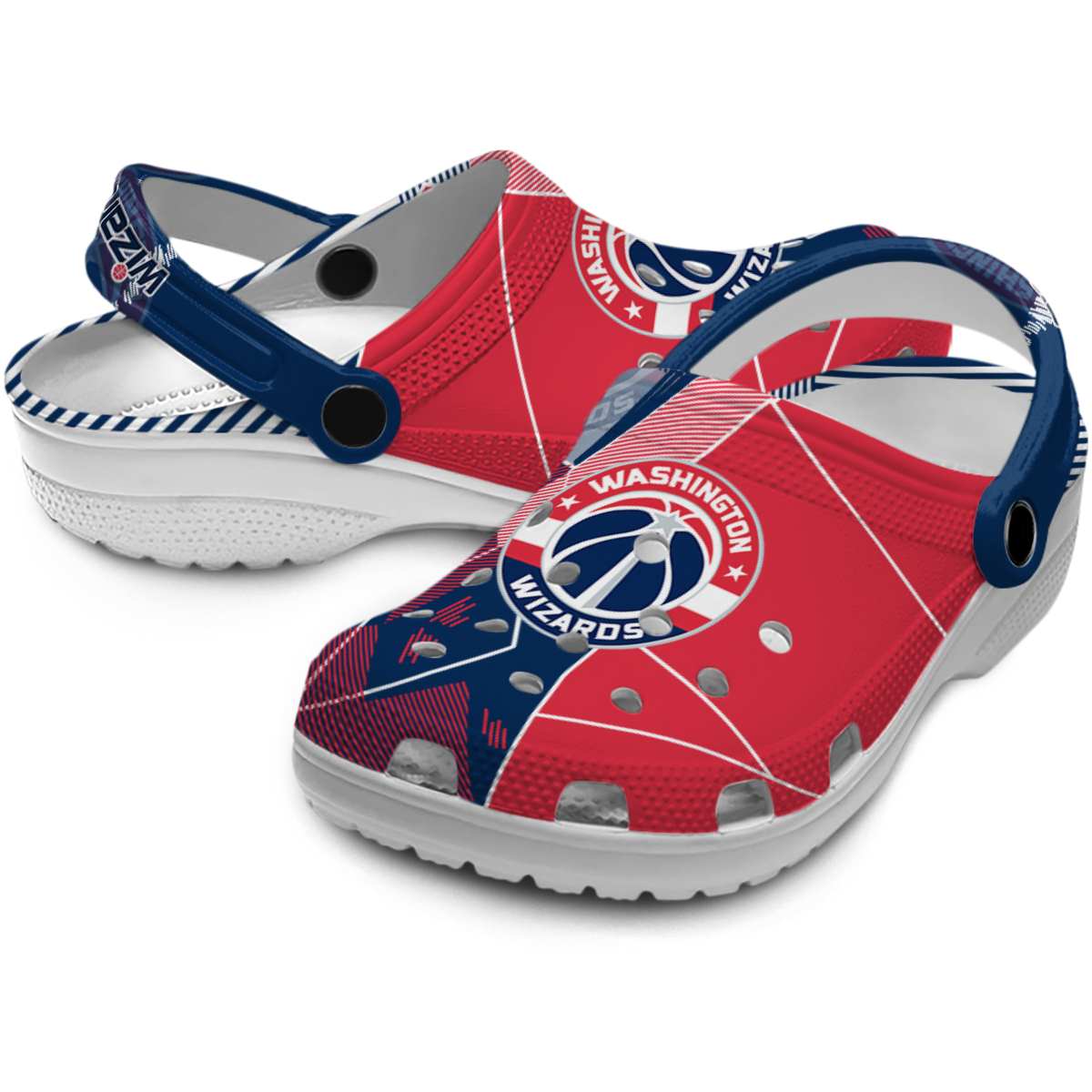 Merchidea Washington Wizards NBA Sport Crocs Crocband Clogs Shoes Comfortable For Men Women and Kids