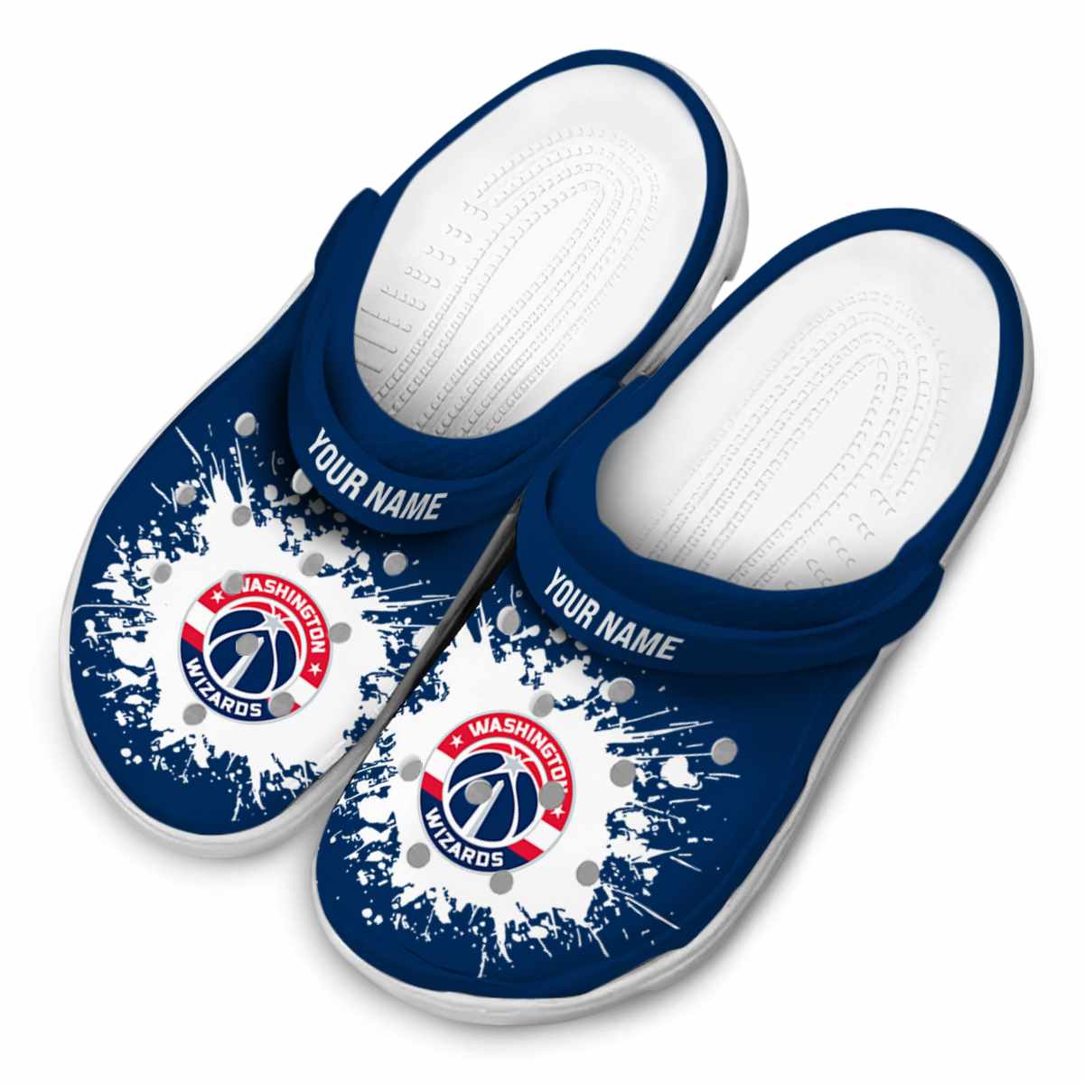Merchidea Washington Wizards NBA Sport Crocs Crocband Clogs Shoes Comfortable For Men Women and Kids