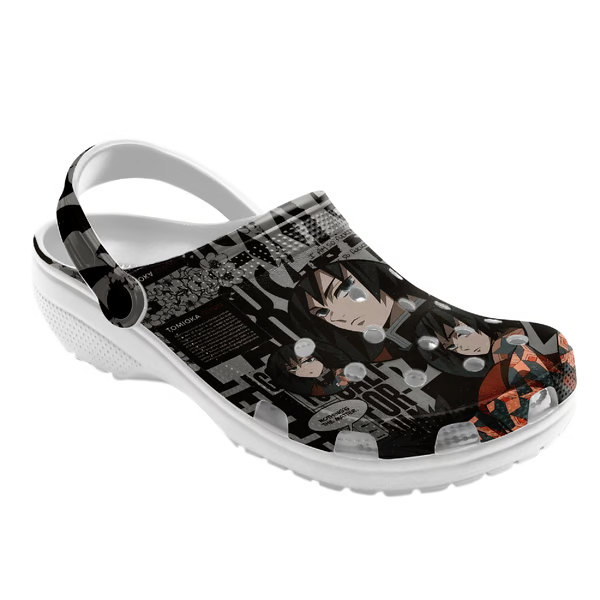 Merchidea Water Pillar Tomioka Giyu Demon Slayer Anime Crocs Crocband Clogs Shoes Comfortable For Men Women and Kids
