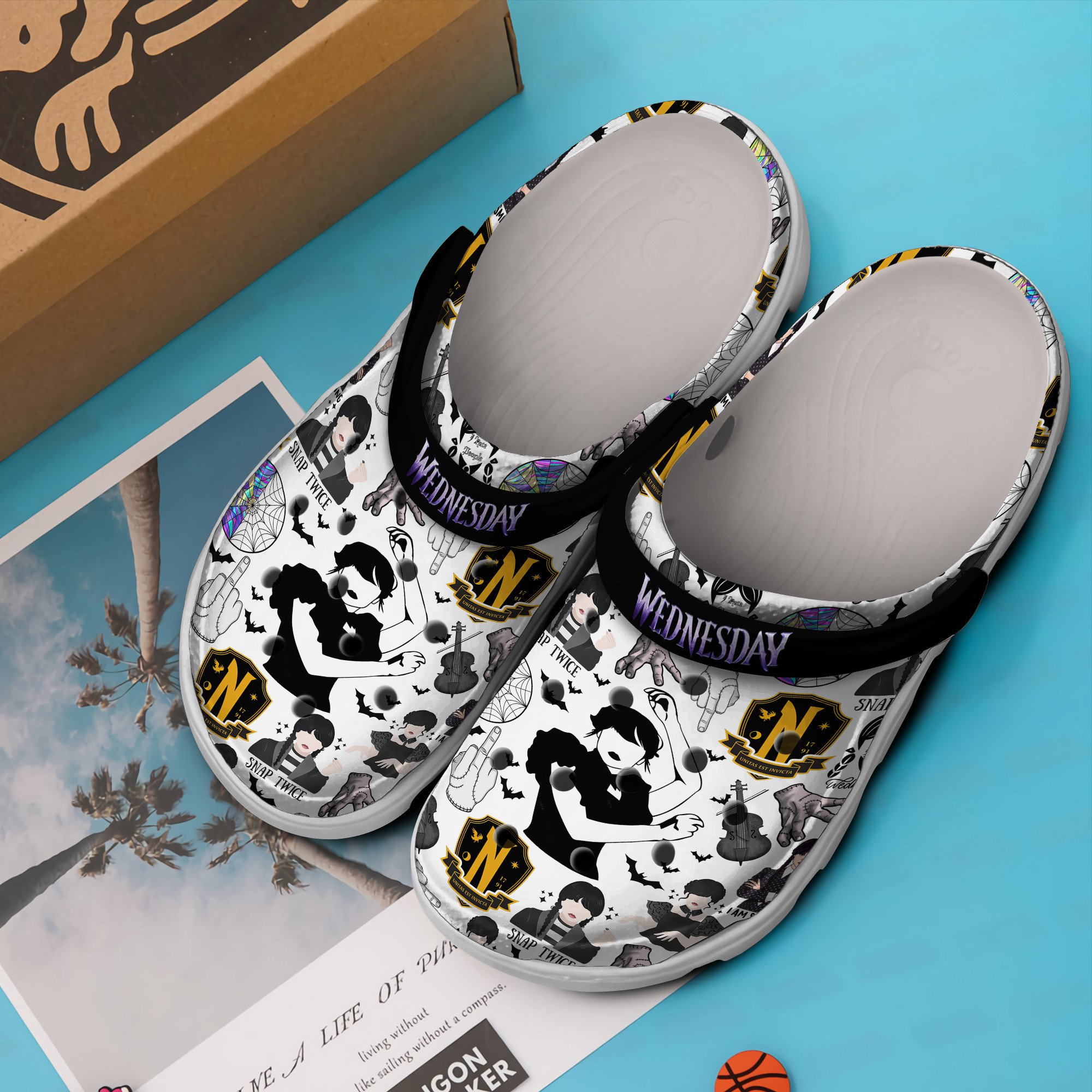 Merchidea Wednesday Movie Crocs Crocband Clogs Shoes Comfortable For Men Women and Kids