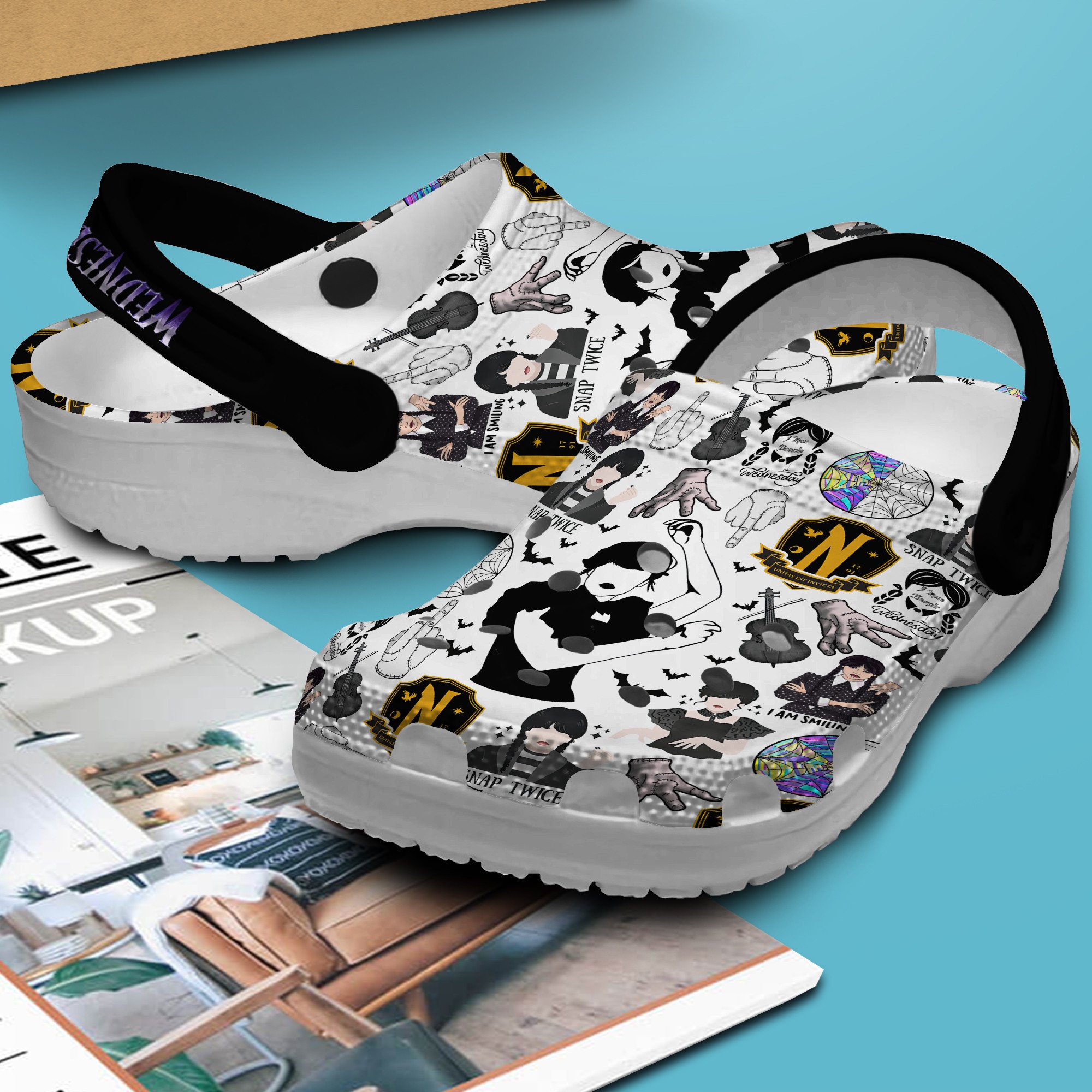 Merchidea Wednesday Movie Crocs Crocband Clogs Shoes Comfortable For Men Women and Kids