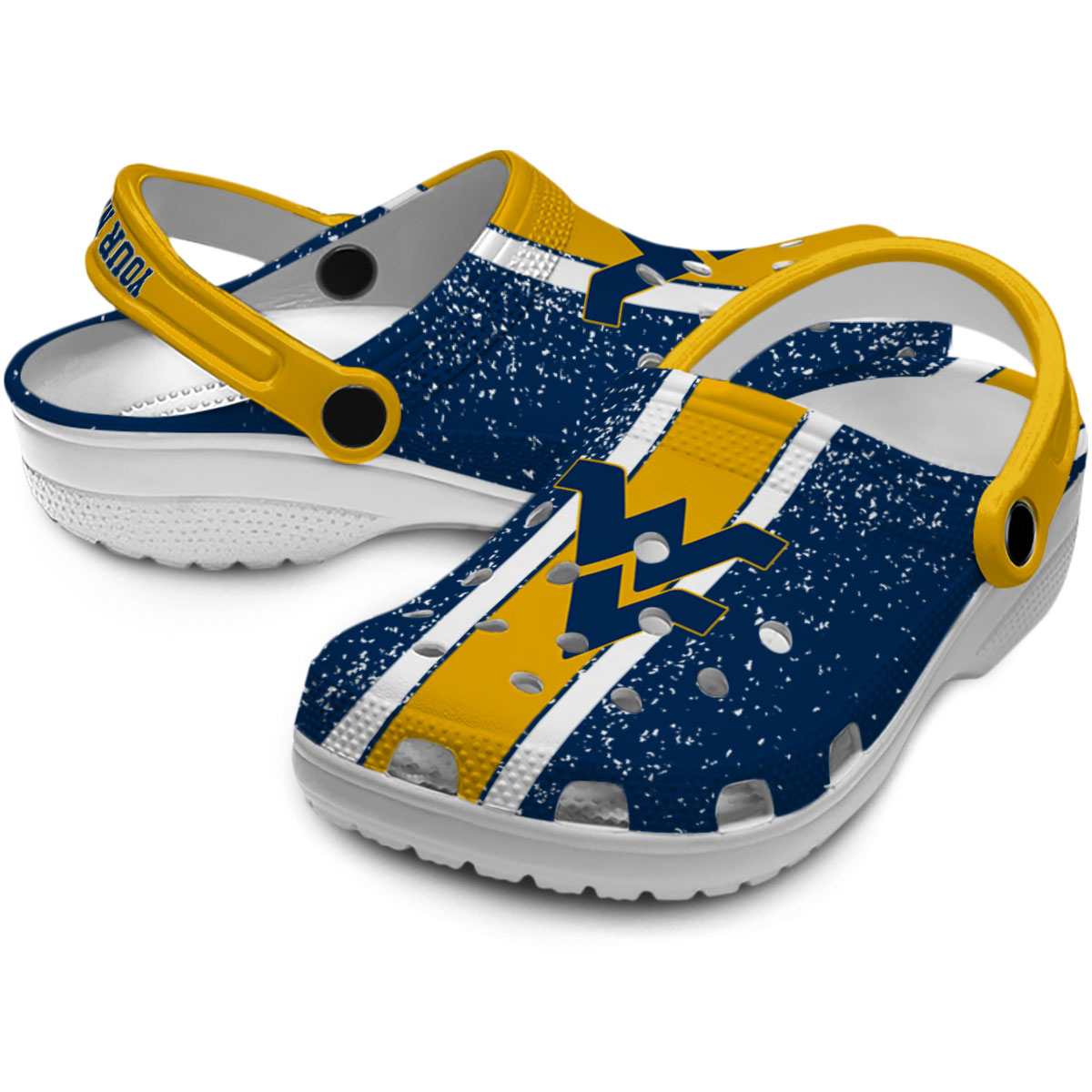 Merchidea West Virginia Mountaineers NCAA Sport Crocs Crocband Clogs Shoes Comfortable For Men Women and Kids