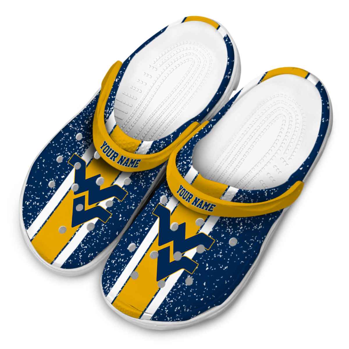 Merchidea West Virginia Mountaineers NCAA Sport Crocs Crocband Clogs Shoes Comfortable For Men Women and Kids