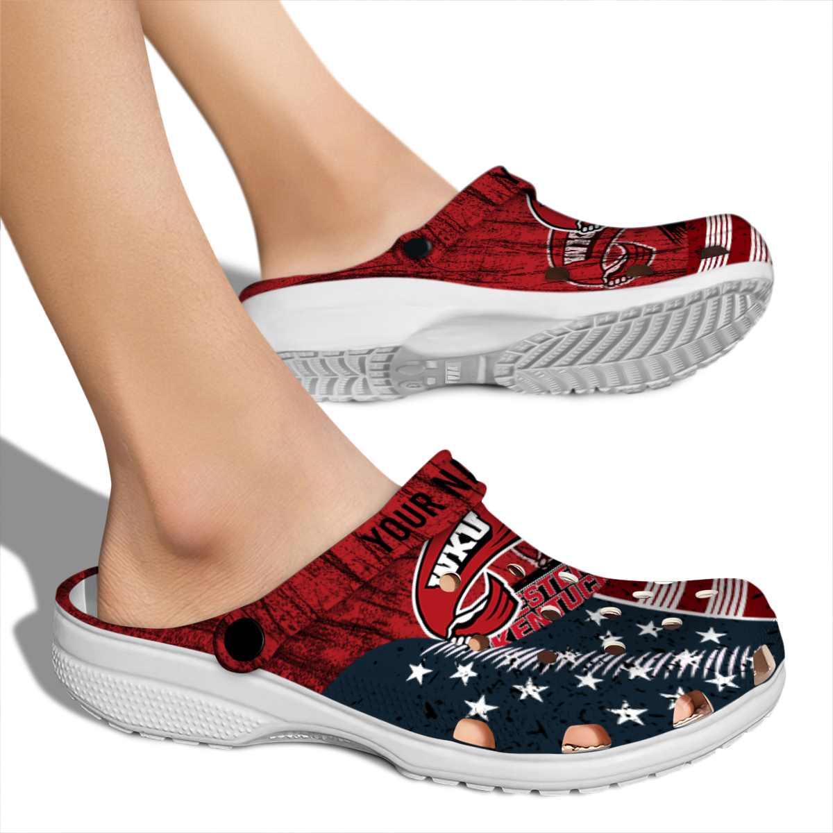 Merchidea Western Kentucky Hilltoppers NCAA Sport Crocs Crocband Clogs Shoes Comfortable For Men Women and Kids