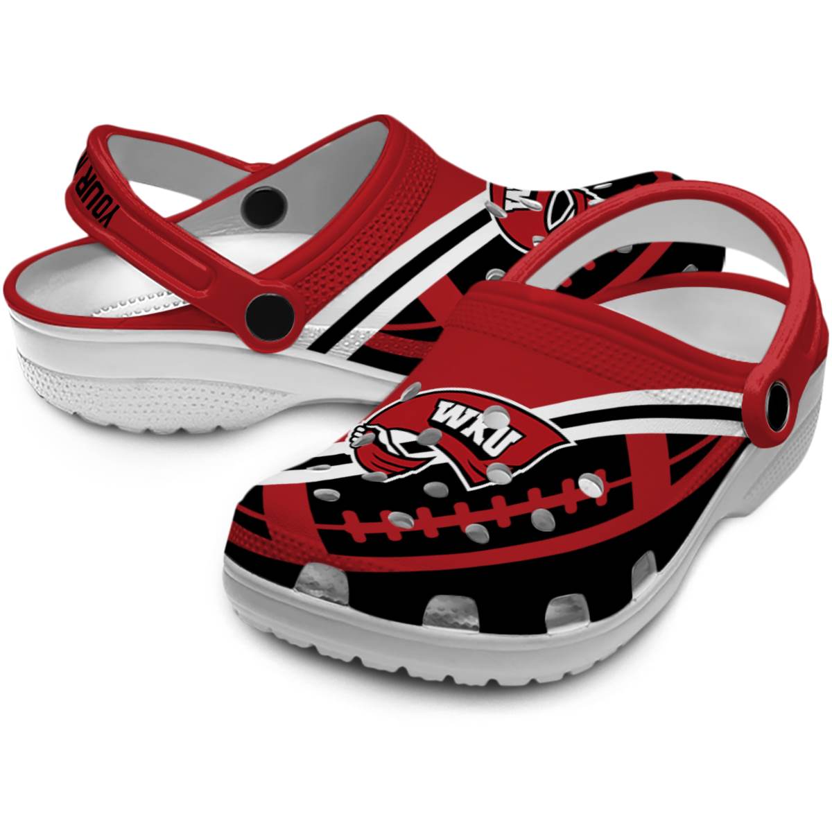 Merchidea Western Kentucky Hilltoppers NCAA Sport Crocs Crocband Clogs Shoes Comfortable For Men Women and Kids