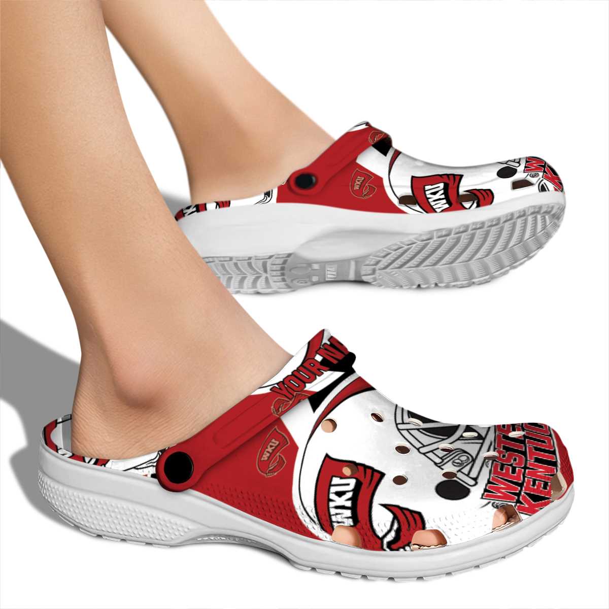 Merchidea Western Kentucky Hilltoppers NCAA Sport Crocs Crocband Clogs Shoes Comfortable For Men Women and Kids