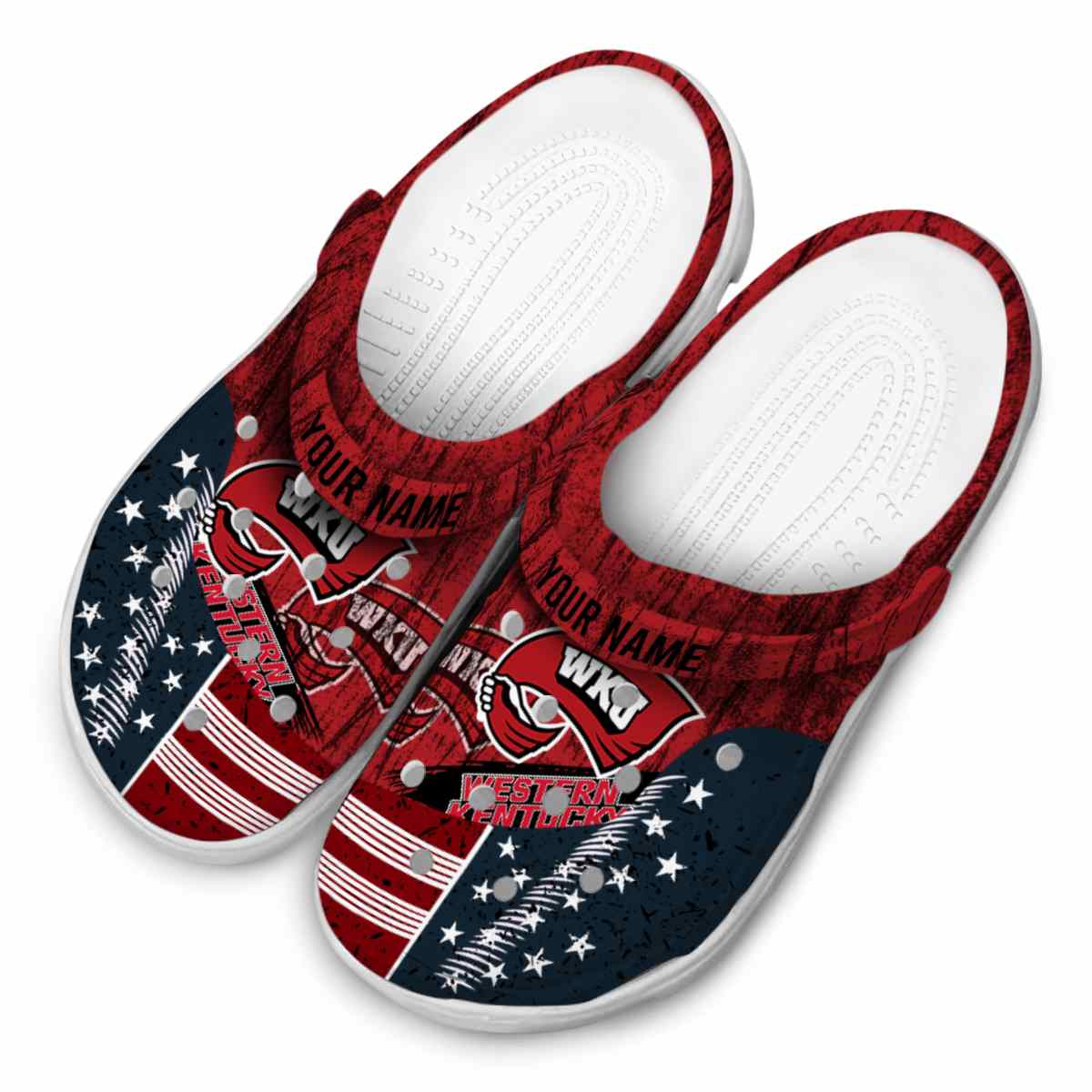 Merchidea Western Kentucky Hilltoppers NCAA Sport Crocs Crocband Clogs Shoes Comfortable For Men Women and Kids