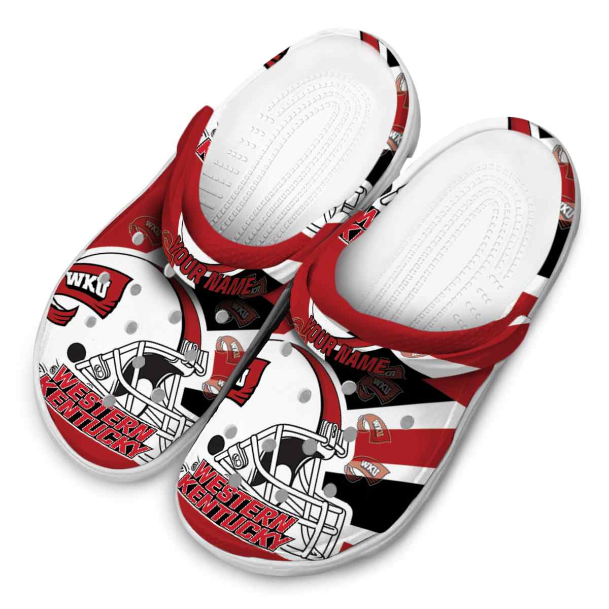 Merchidea Western Kentucky Hilltoppers NCAA Sport Crocs Crocband Clogs Shoes Comfortable For Men Women and Kids