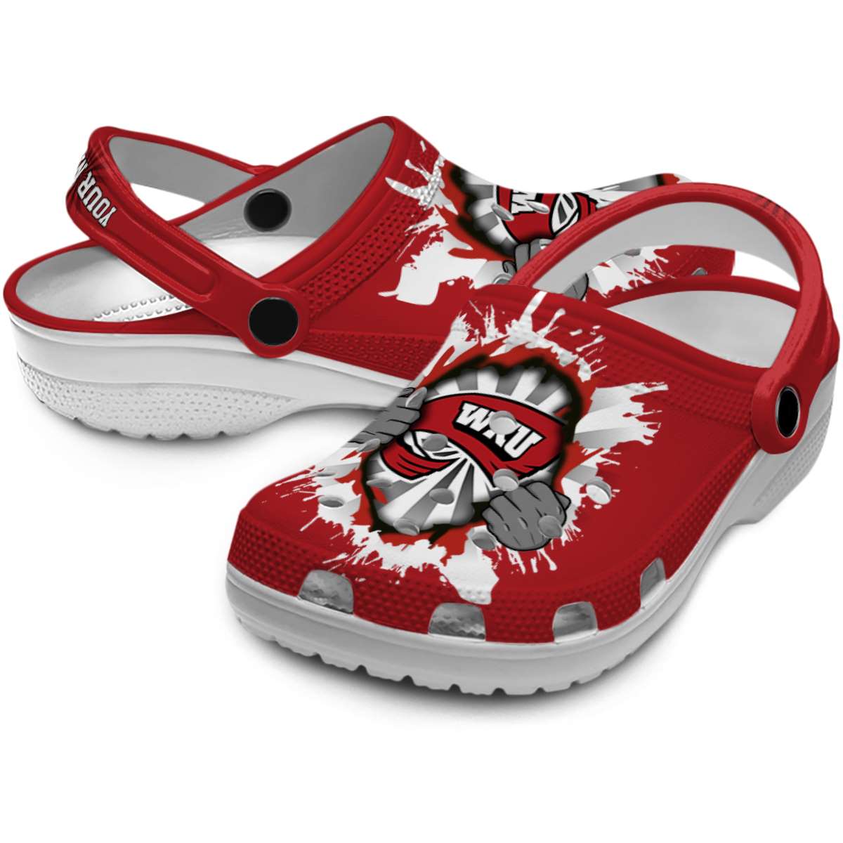 Merchidea Western Kentucky Hilltoppers NCAA Sport Crocs Crocband Clogs Shoes Comfortable For Men Women and Kids