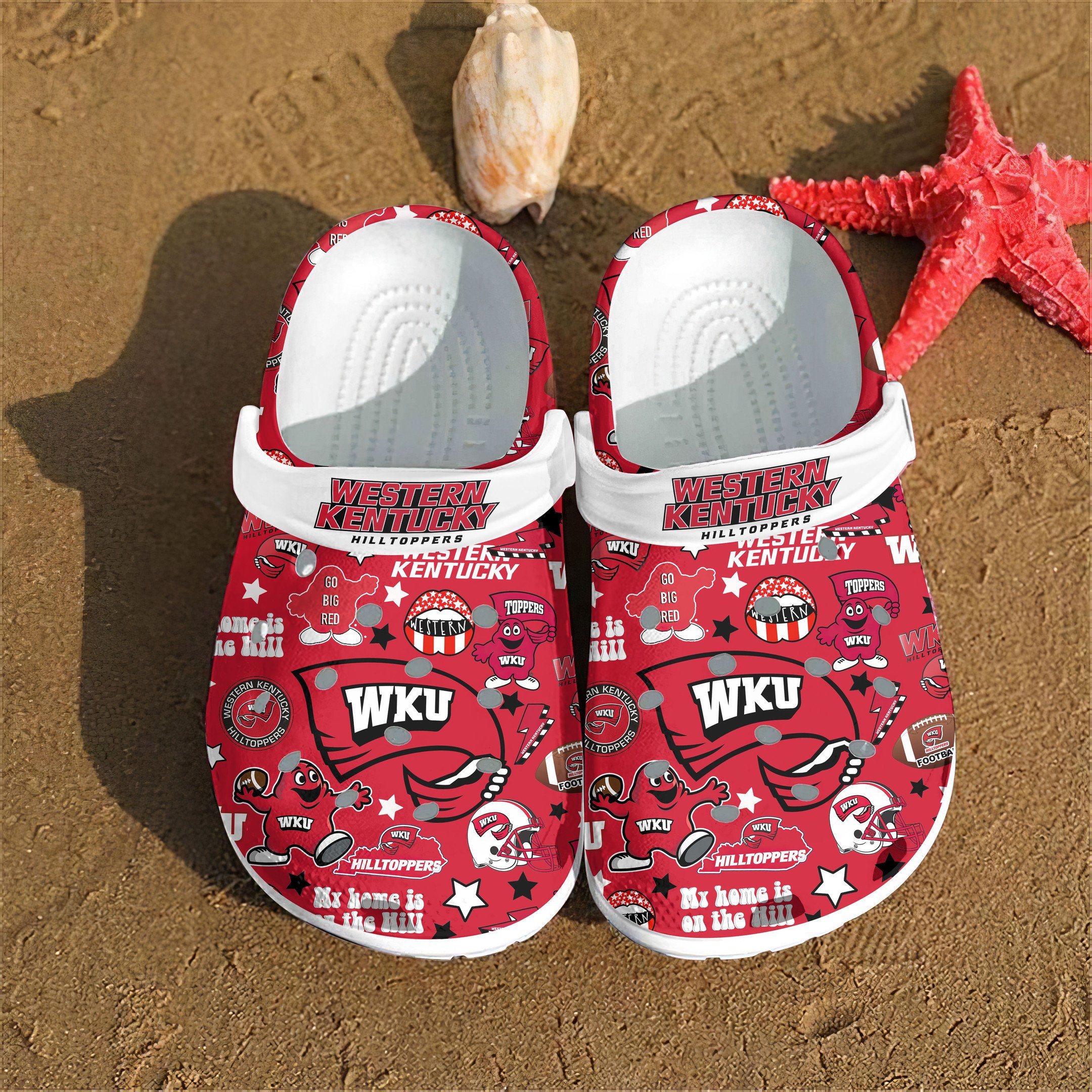 Merchidea Western Kentucky Hilltoppers NCAA Sport Crocs Crocband Clogs Shoes Comfortable For Men Women and Kids