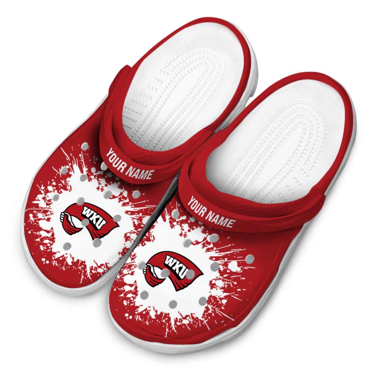 Merchidea Western Kentucky Hilltoppers NCAA Sport Crocs Crocband Clogs Shoes Comfortable For Men Women and Kids