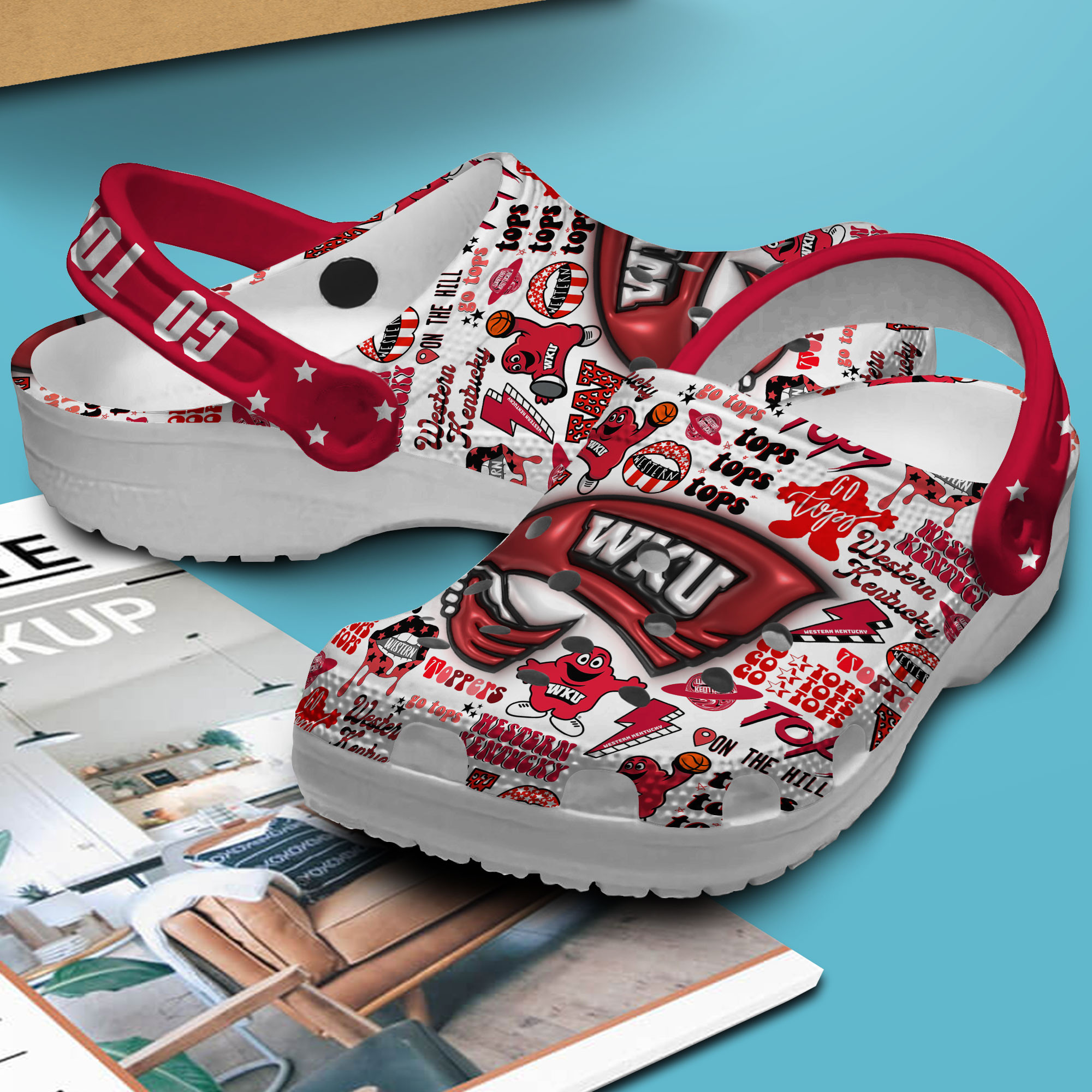 Merchidea Western Kentucky Hilltoppers NCAA Sport Crocs Crocband Clogs Shoes Comfortable For Men Women and Kids