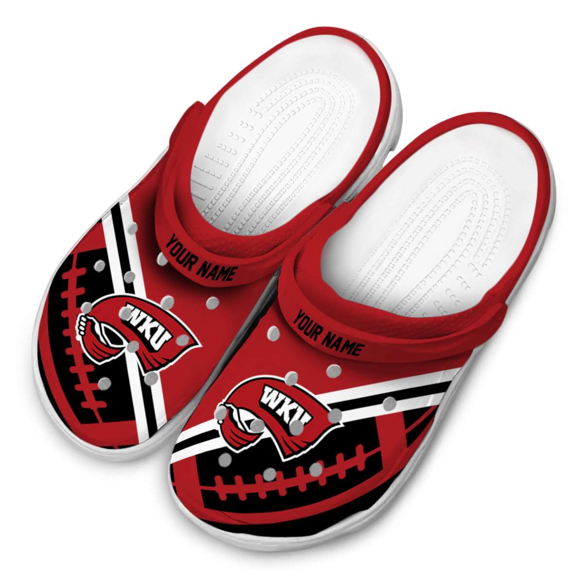 Merchidea Western Kentucky Hilltoppers NCAA Sport Crocs Crocband Clogs Shoes Comfortable For Men Women and Kids