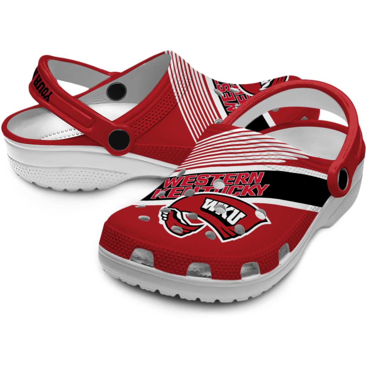 Merchidea Western Kentucky Hilltoppers NCAA Sport Crocs Crocband Clogs Shoes Comfortable For Men Women and Kids