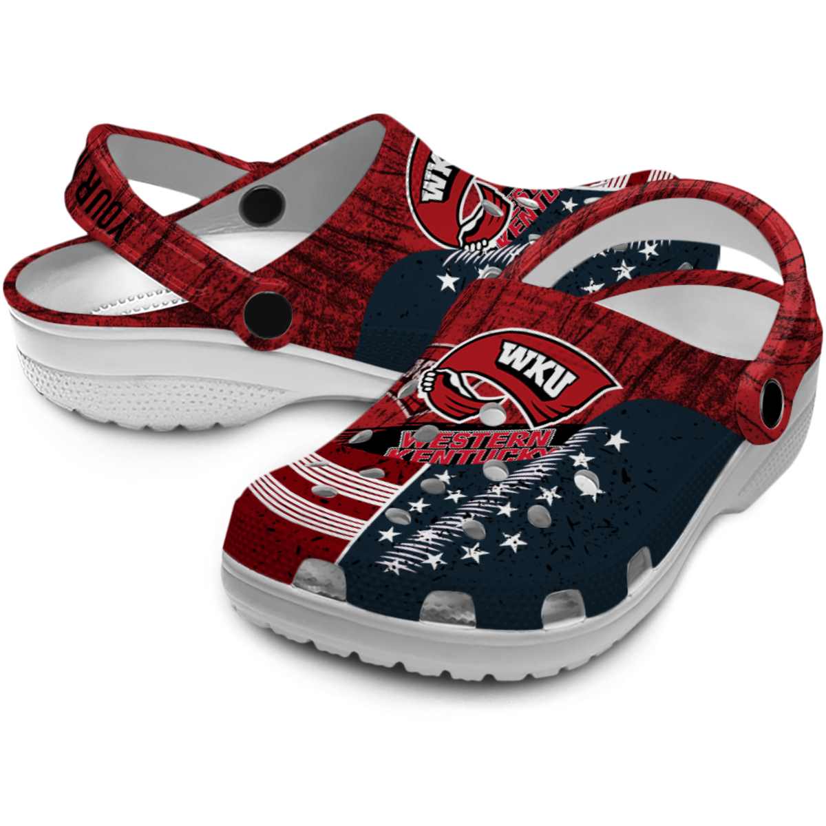 Merchidea Western Kentucky Hilltoppers NCAA Sport Crocs Crocband Clogs Shoes Comfortable For Men Women and Kids