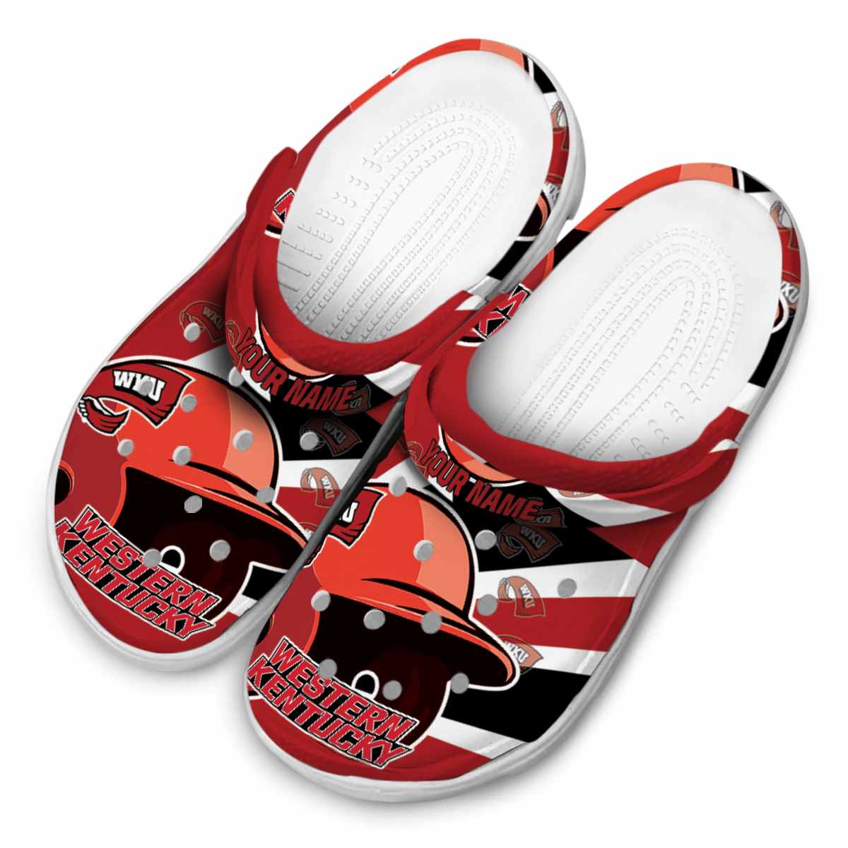 Merchidea Western Kentucky Hilltoppers NCAA Sport Crocs Crocband Clogs Shoes Comfortable For Men Women and Kids
