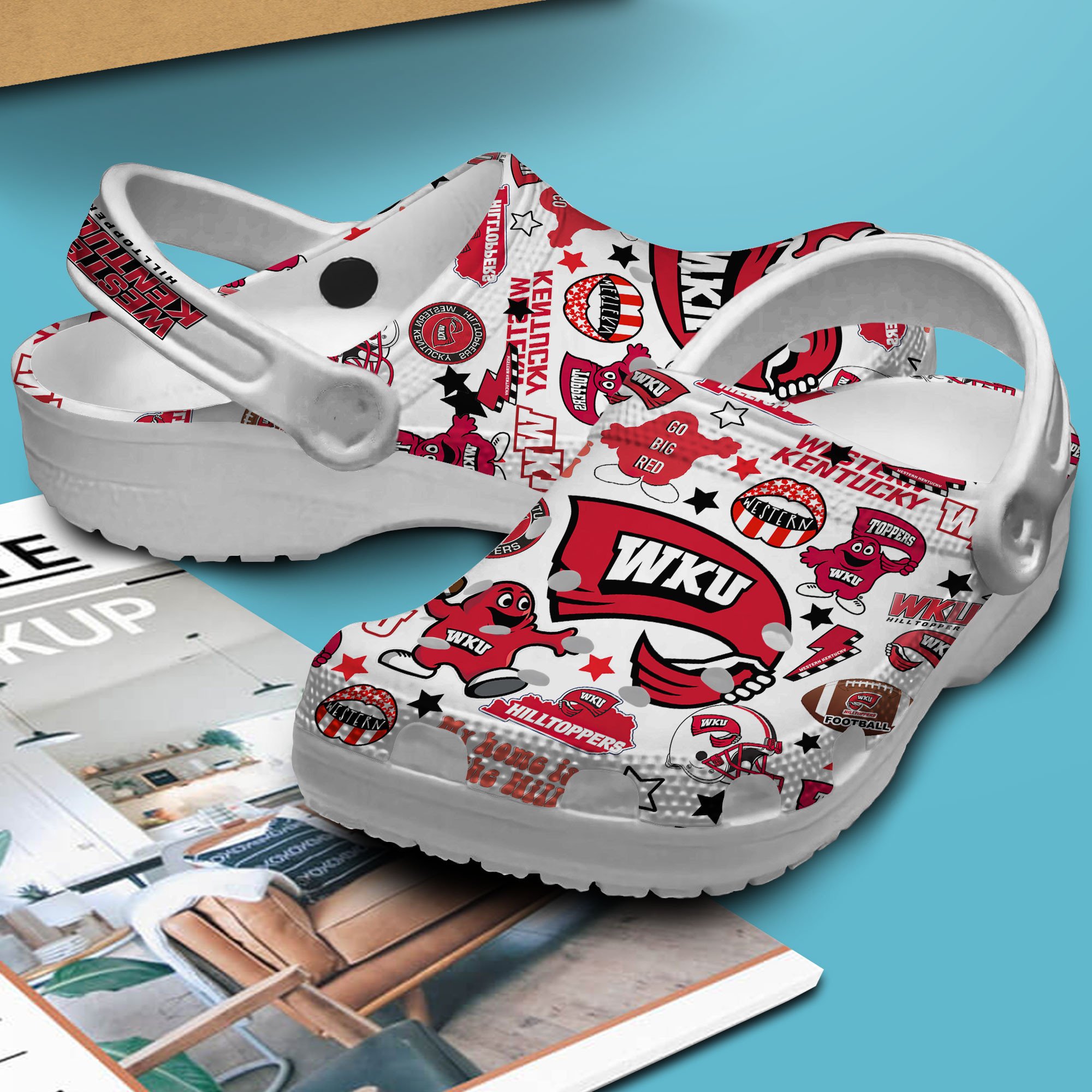 Merchidea Western Kentucky Hilltoppers NCAA Sport Crocs Crocband Clogs Shoes Comfortable For Men Women and Kids