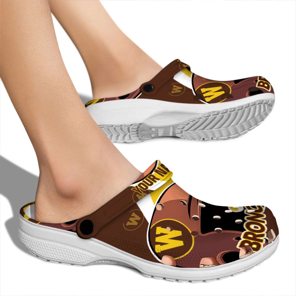 Merchidea Western Michigan Broncos NCAA Sport Crocs Crocband Clogs Shoes Comfortable For Men Women and Kids