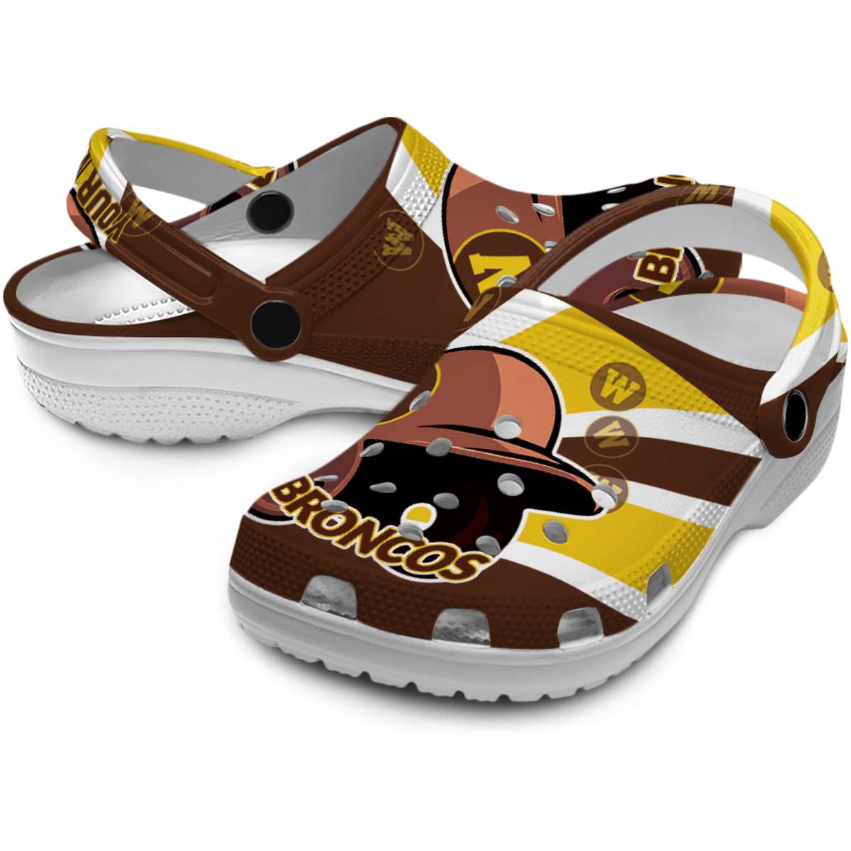 Merchidea Western Michigan Broncos NCAA Sport Crocs Crocband Clogs Shoes Comfortable For Men Women and Kids