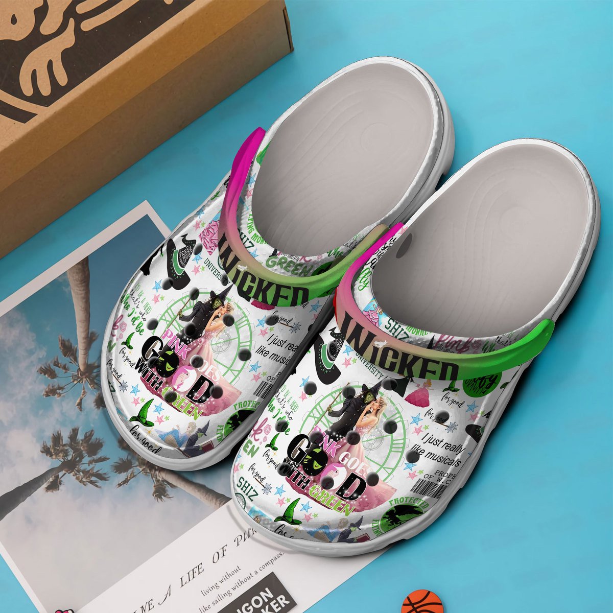 Merchidea Wicked Movie Crocs Crocband Clogs Shoes Comfortable For Men Women and Kids