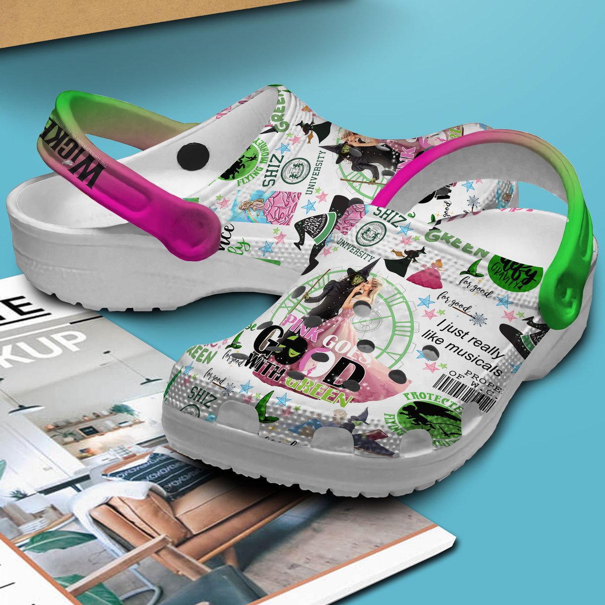 Merchidea Wicked Movie Crocs Crocband Clogs Shoes Comfortable For Men Women and Kids