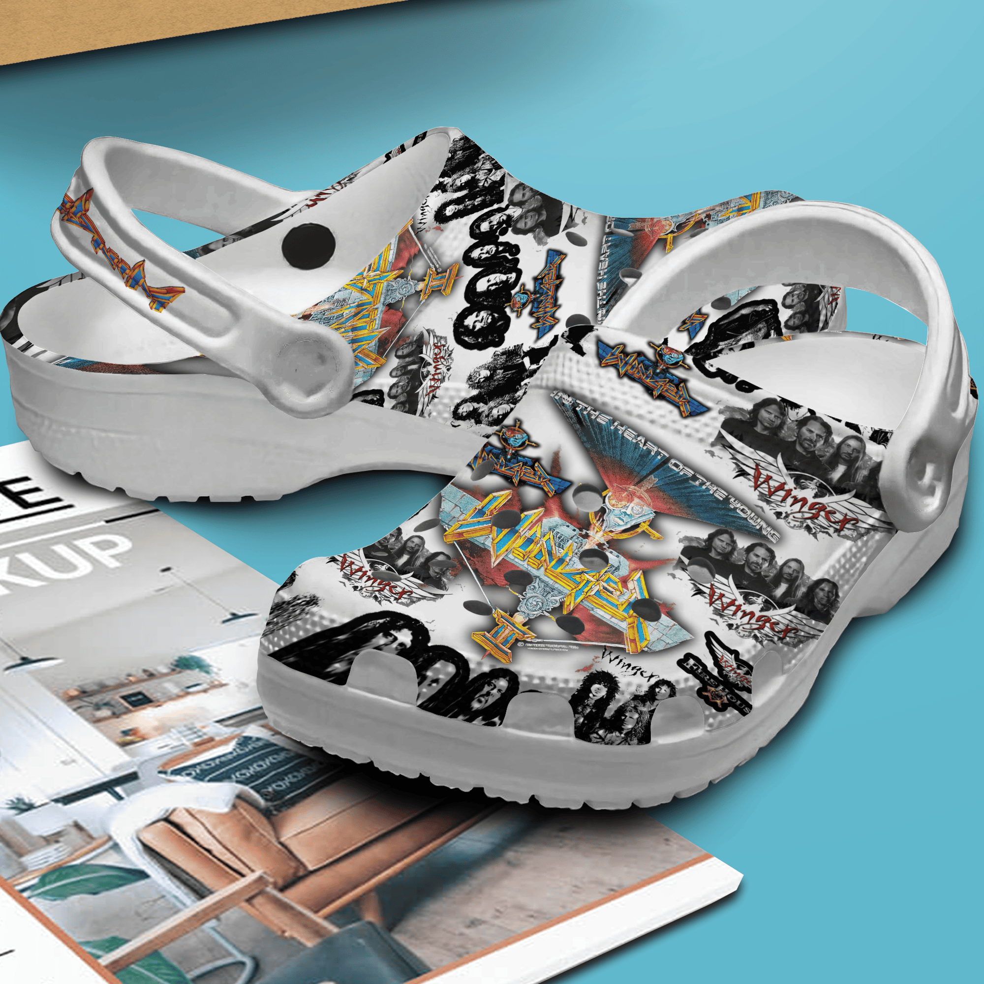 Merchidea Winger Music Crocs Crocband Clogs Shoes Comfortable For Men Women and Kids