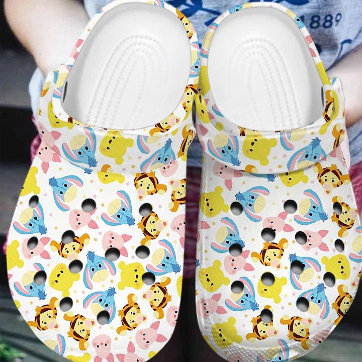 Merchidea Winnie The Pooh Cartoon Crocs Crocband Clogs Shoes Comfortable For Men Women and Kids