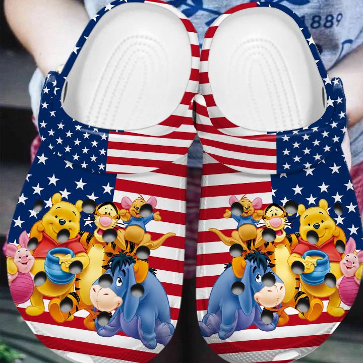 Merchidea Winnie The Pooh Cartoon Crocs Crocband Clogs Shoes Comfortable For Men Women and Kids
