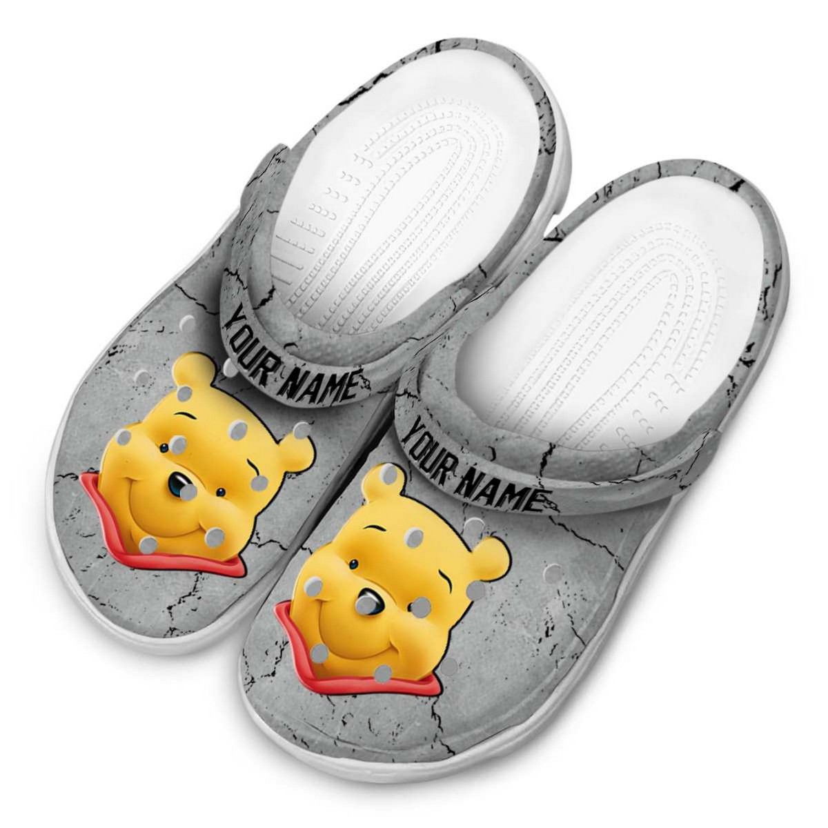 Merchidea Winnie The Pooh Cartoon Crocs Crocband Clogs Shoes Comfortable For Men Women and Kids