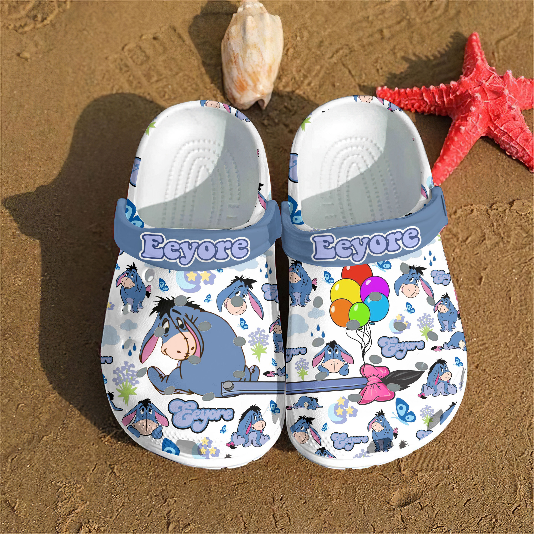 Merchidea Winnie The Pooh Cartoon Crocs Crocband Clogs Shoes Comfortable For Men Women and Kids