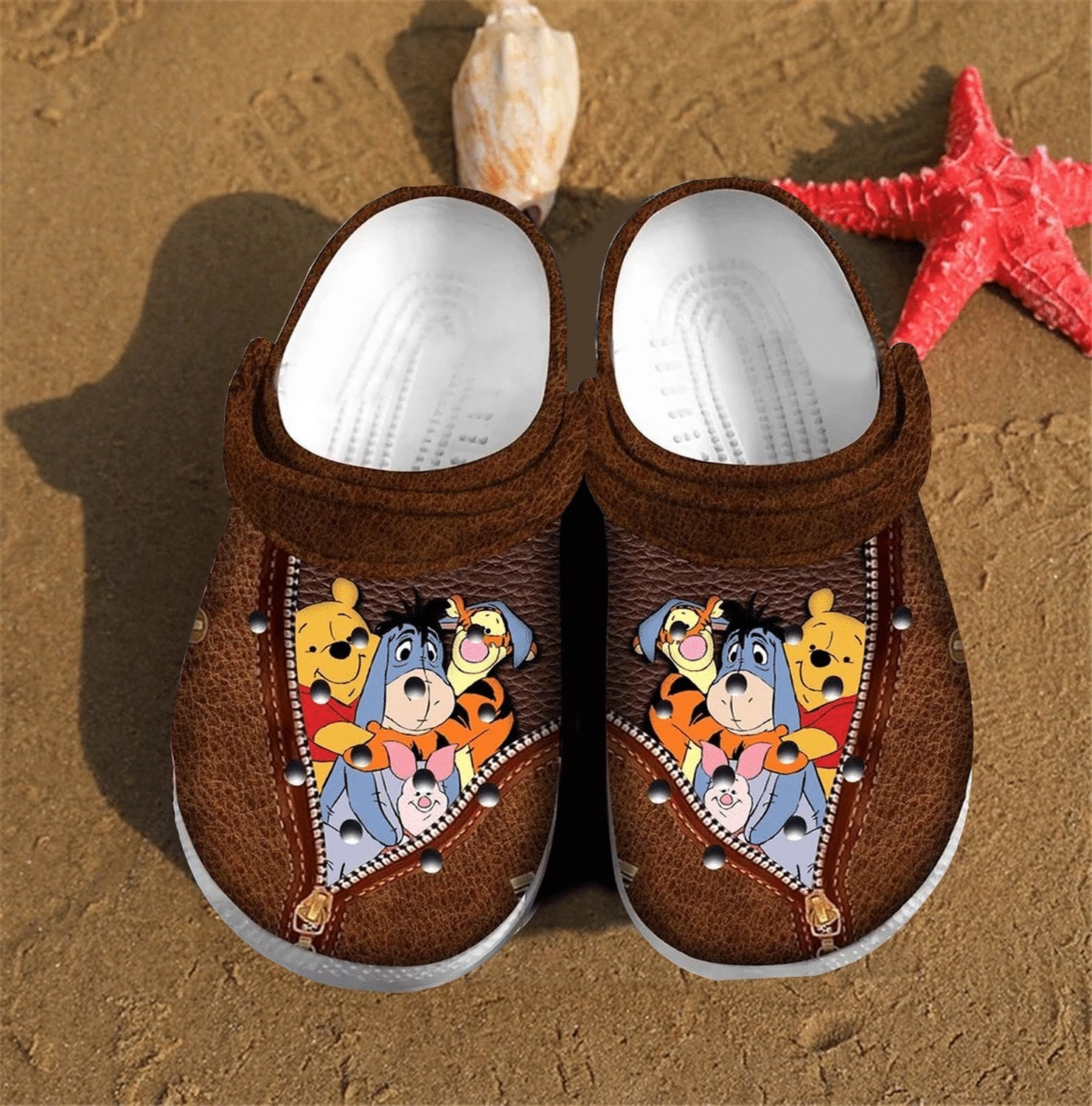 Merchidea Winnie The Pooh Cartoon Crocs Crocband Clogs Shoes Comfortable For Men Women and Kids