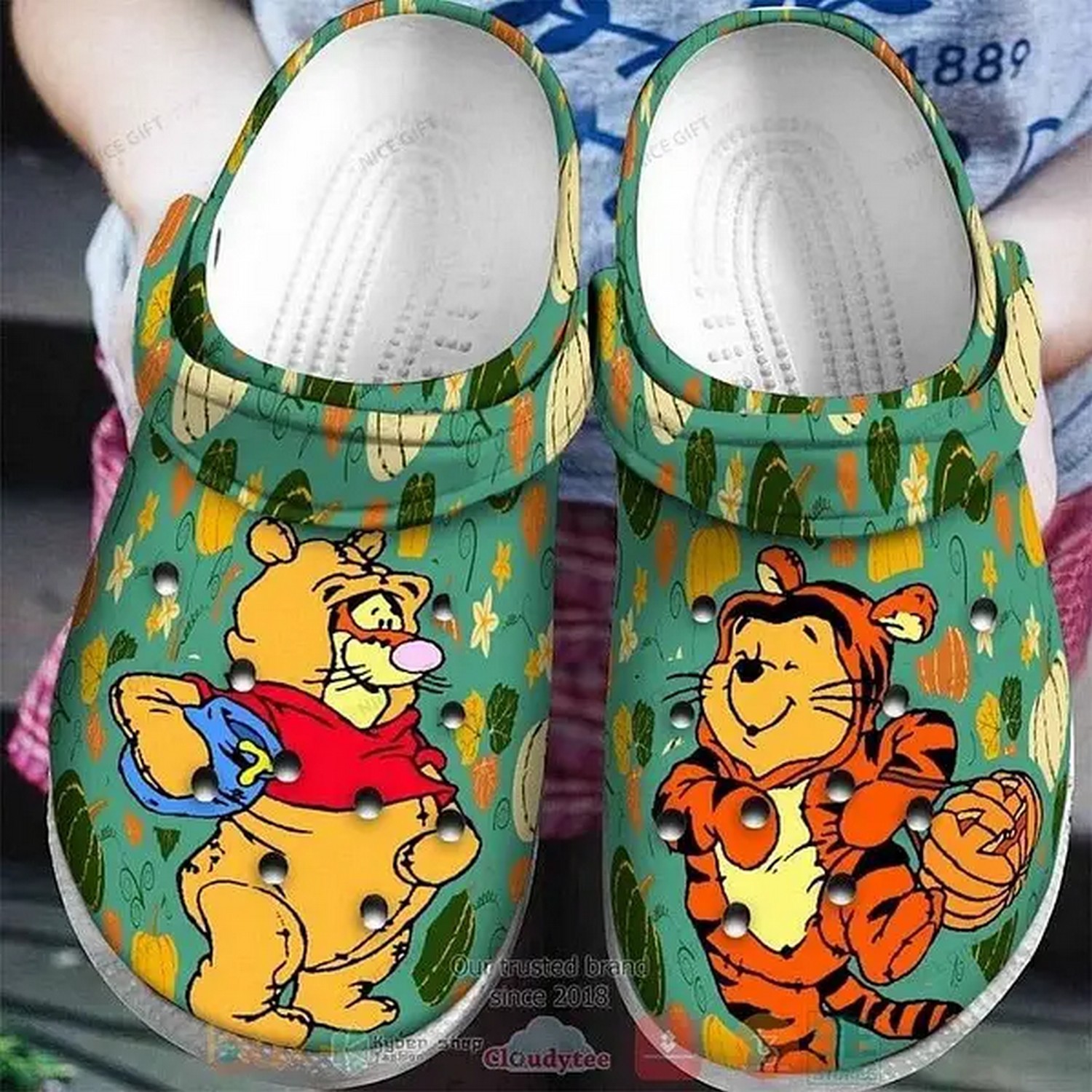 Merchidea Winnie The Pooh Cartoon Crocs Crocband Clogs Shoes Comfortable For Men Women and Kids