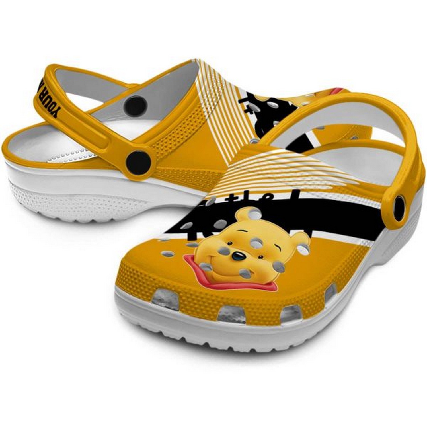 Merchidea Winnie The Pooh Cartoon Crocs Crocband Clogs Shoes Comfortable For Men Women and Kids
