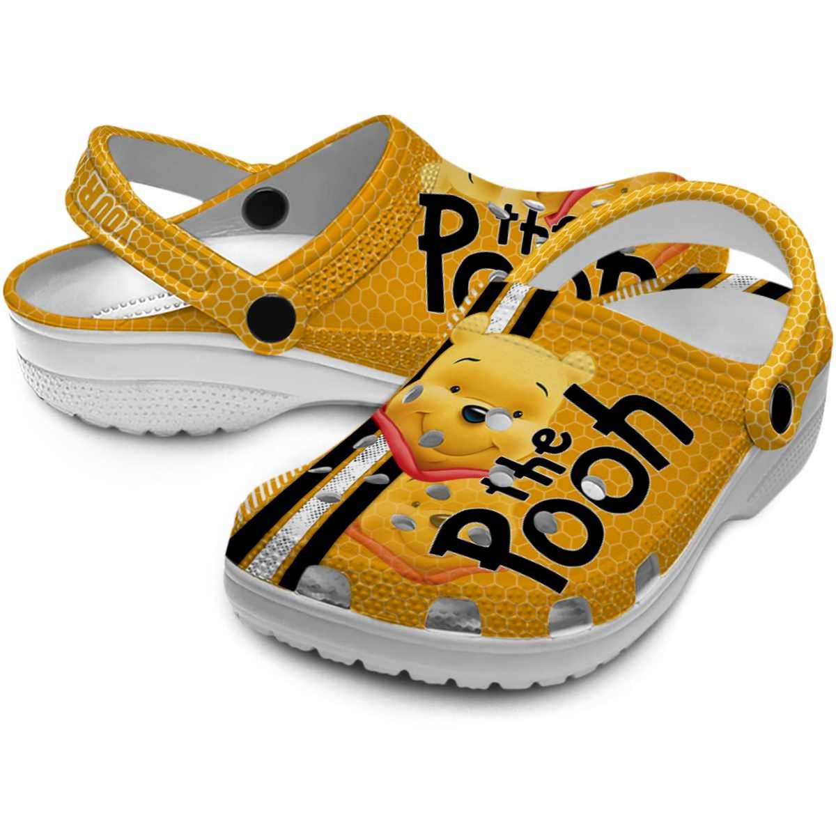Merchidea Winnie The Pooh Cartoon Crocs Crocband Clogs Shoes Comfortable For Men Women and Kids