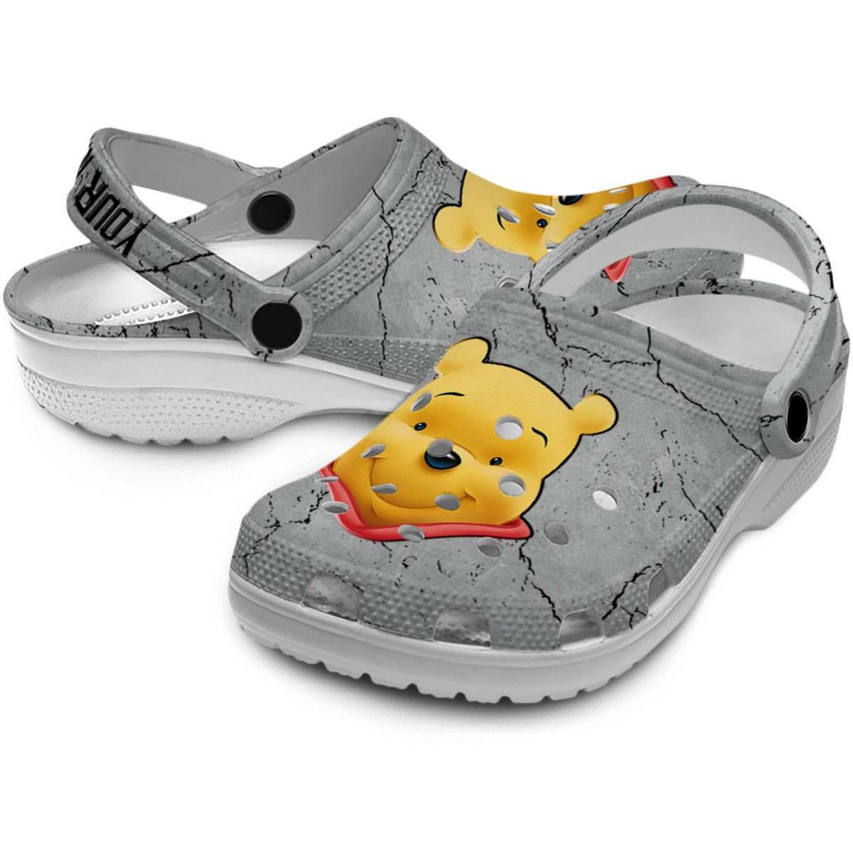 Merchidea Winnie The Pooh Cartoon Crocs Crocband Clogs Shoes Comfortable For Men Women and Kids