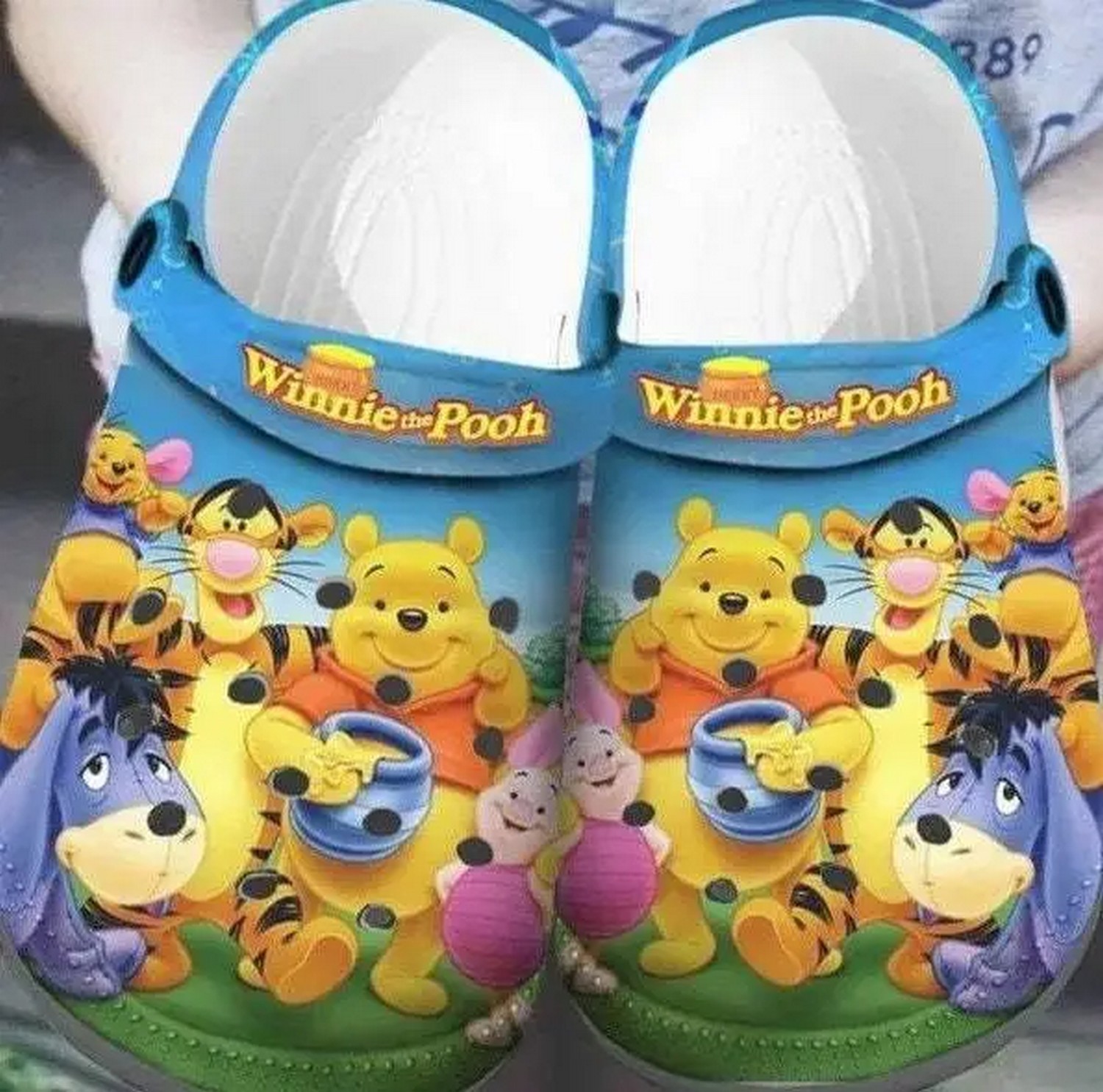 Merchidea Winnie The Pooh Cartoon Crocs Crocband Clogs Shoes Comfortable For Men Women and Kids