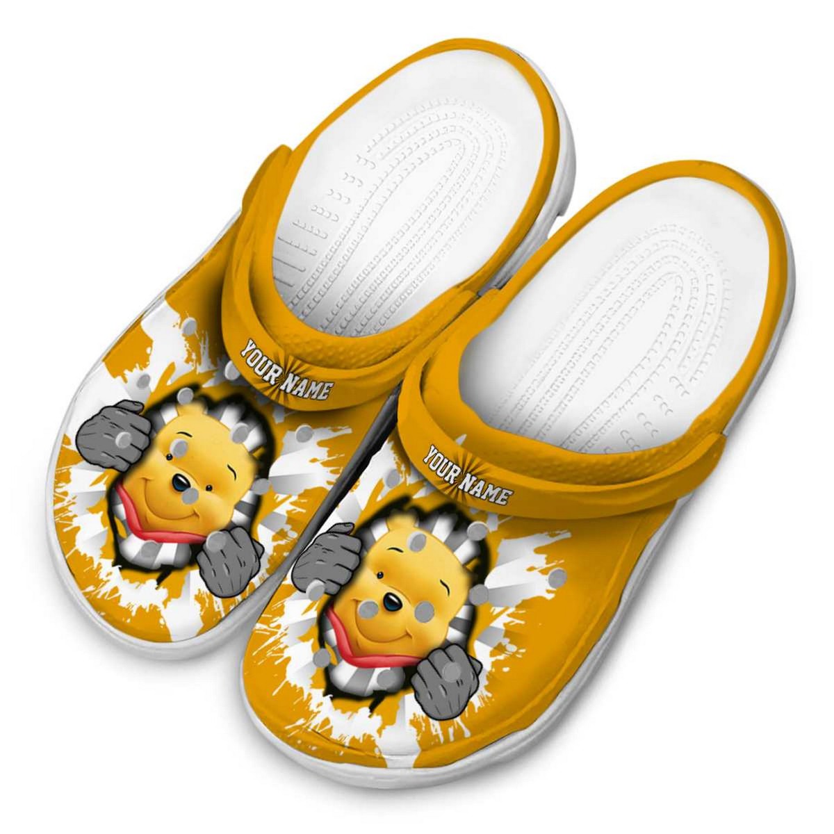 Merchidea Winnie The Pooh Cartoon Crocs Crocband Clogs Shoes Comfortable For Men Women and Kids