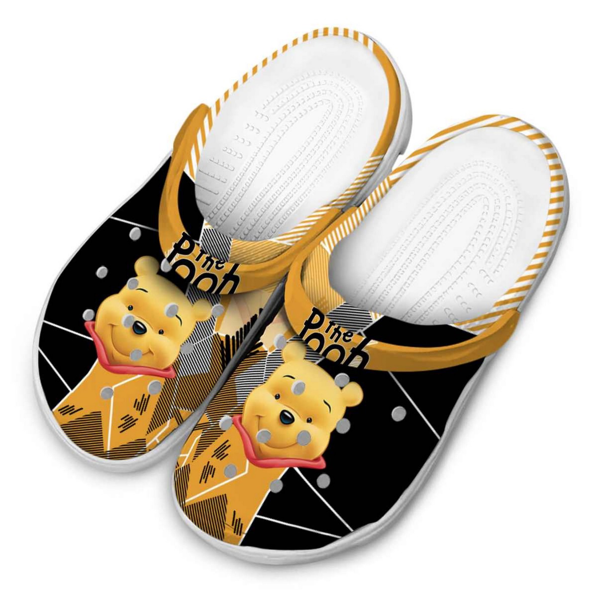 Merchidea Winnie The Pooh Cartoon Crocs Crocband Clogs Shoes Comfortable For Men Women and Kids