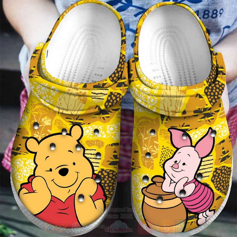 Merchidea Winnie The Pooh Cartoon Crocs Crocband Clogs Shoes Comfortable For Men Women and Kids