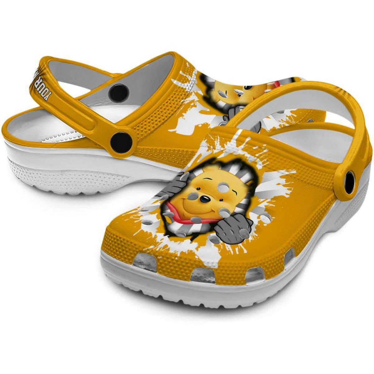 Merchidea Winnie The Pooh Cartoon Crocs Crocband Clogs Shoes Comfortable For Men Women and Kids
