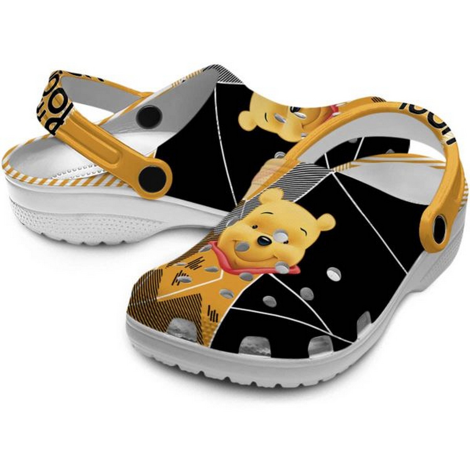 Merchidea Winnie The Pooh Cartoon Crocs Crocband Clogs Shoes Comfortable For Men Women and Kids